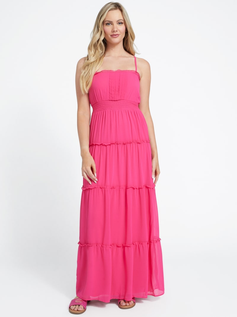 レビュー高評価の商品!の商品をすべて Zariah Tiered Factory GUESS | Dress Maxi 小物