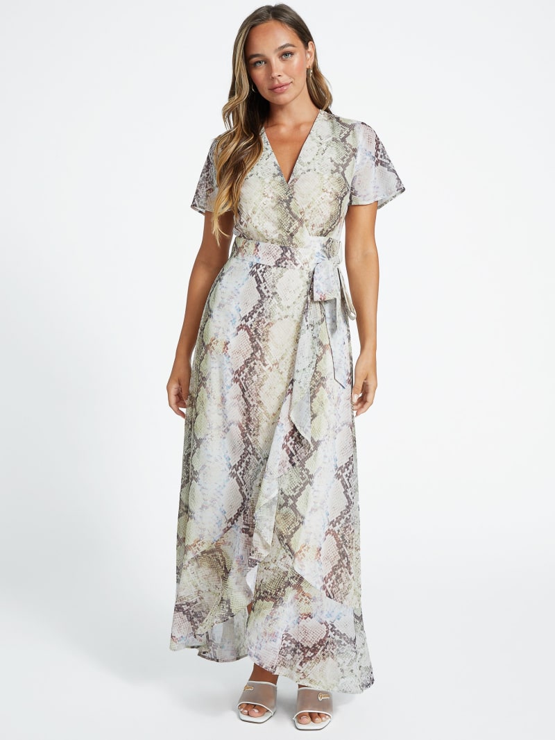 Factory Maddie Printed Maxi Dress Glam Snake Multi M