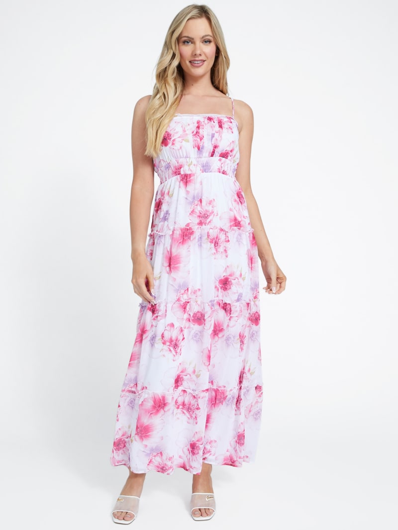 【楽天カード分割】 Zariah Printed Tiered Maxi Dress | GUESS Factory ぬいぐるみ