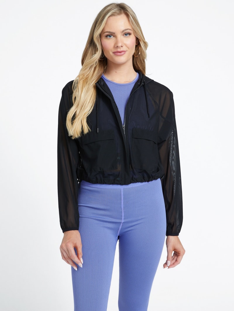 Erin Sheer Hooded Top | GUESS Factory