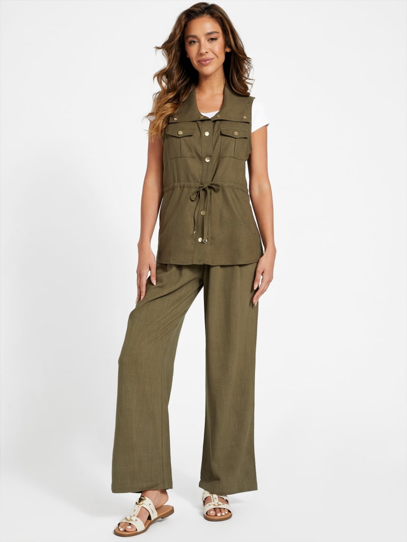 Charlie Belted Linen Pants GUESS Factory
