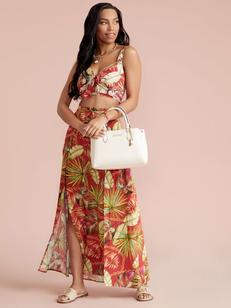 Factory Harmony Printed Maxi Skirt Red S