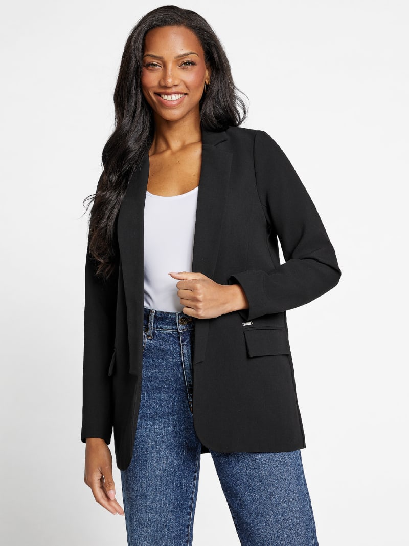 Black twill blazer sales