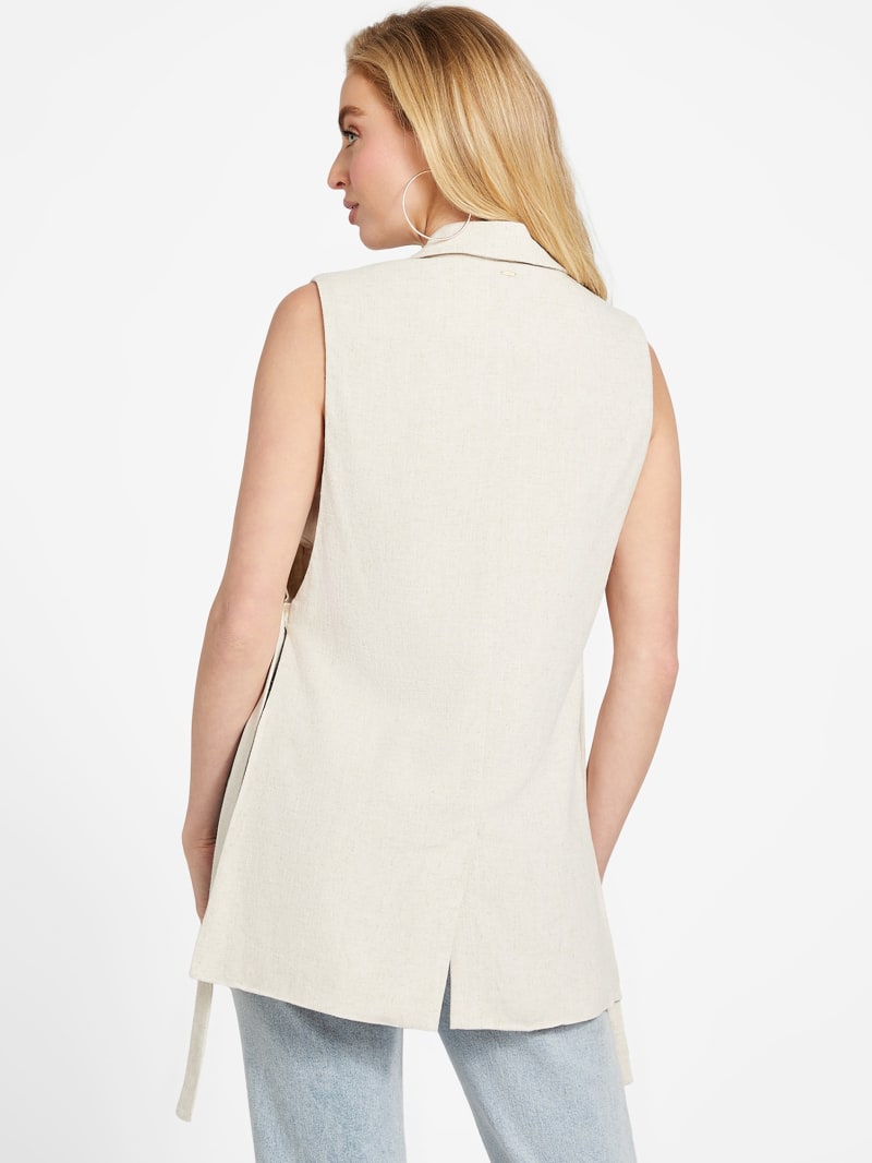 Linen longline blazer discount