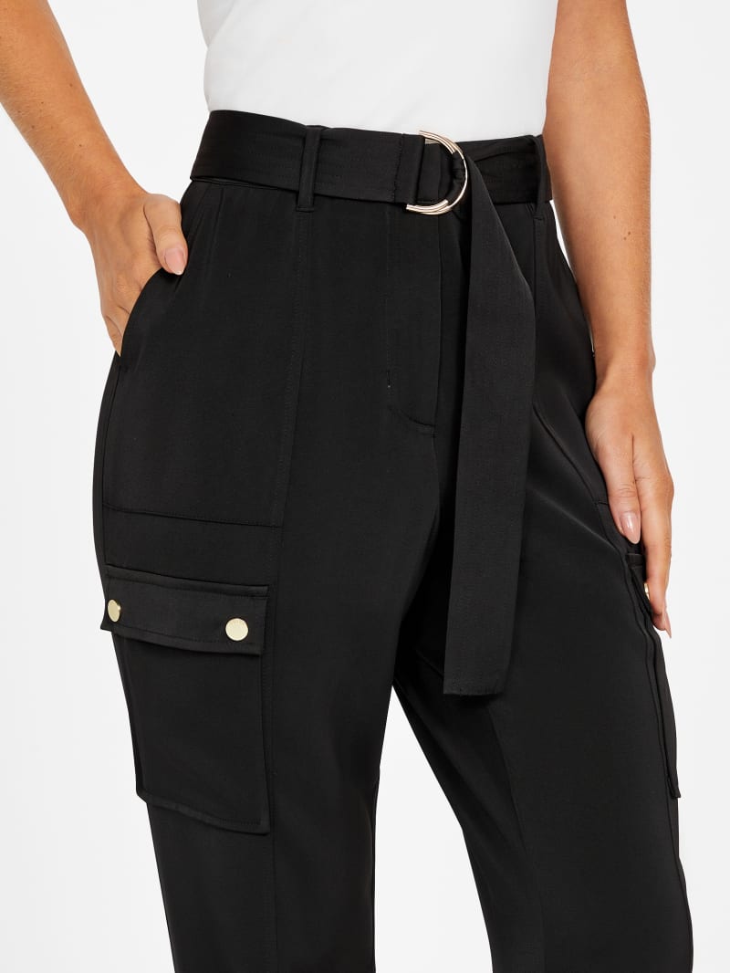 Belinda Skinny Satin Cargo Pants | GUESS Factory