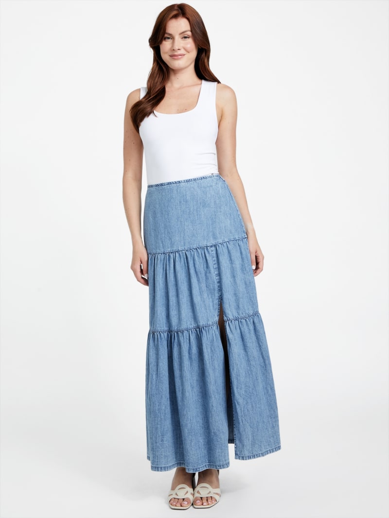 Gloria Denim Maxi Skirt | GUESS Factory