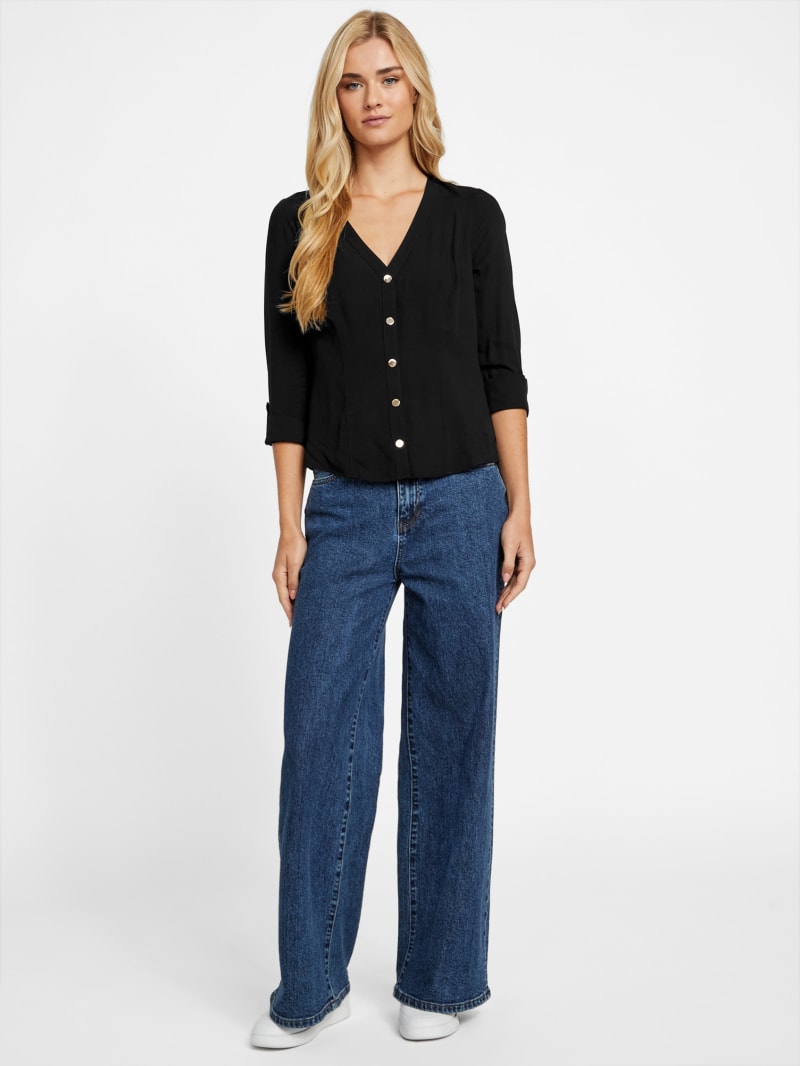 Kadie Woven Top | GUESS Factory