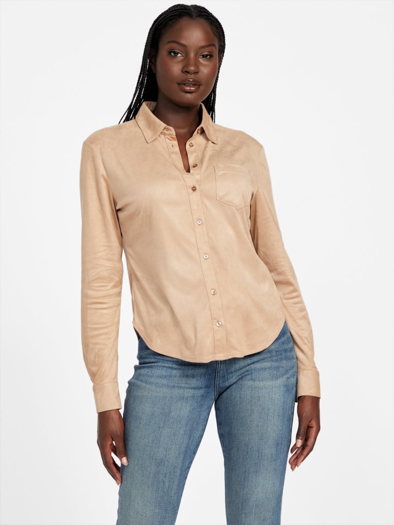 Lerika Faux-Suede Shirt | GUESS Factory