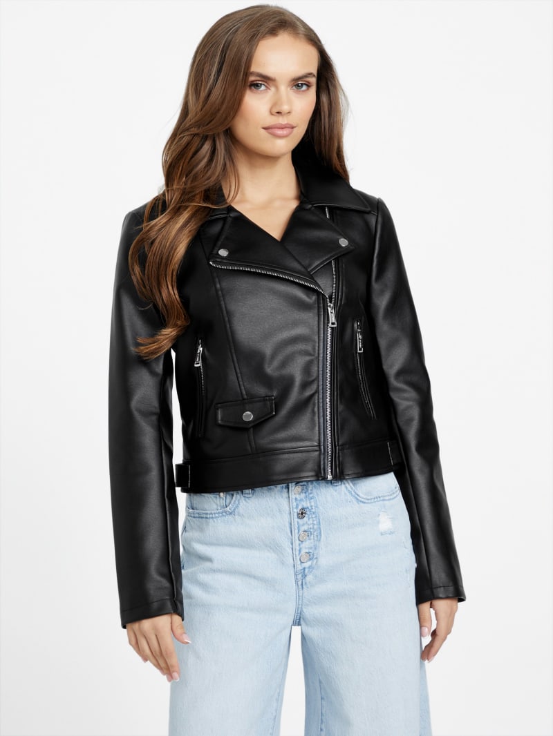 Rita Faux-Leather Moto Jacket | GUESS Factory