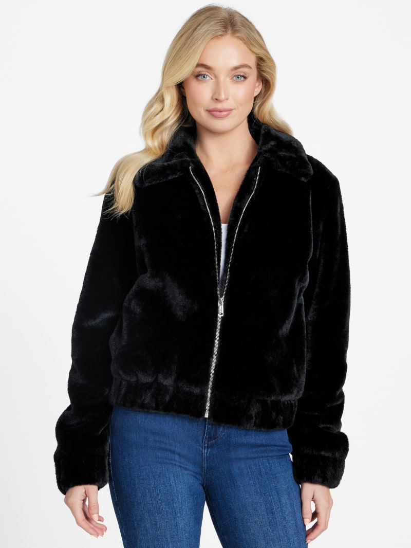 Girlish☆テリアジャケット BLACK Marlin Faux-Fur Jacket | GUESS Factory