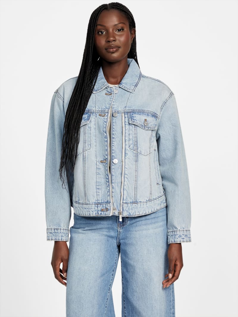 ジャケット・アウター OLD GUESS Half Zip Anorak denime y2k Seri Zip Denim Jacket | GUESS Factory