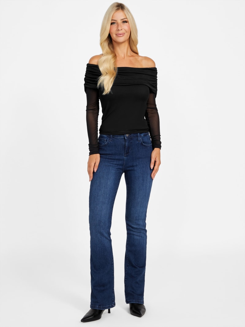 Lacey Sheer Off-the-Shoulder Top | GUESS Factory