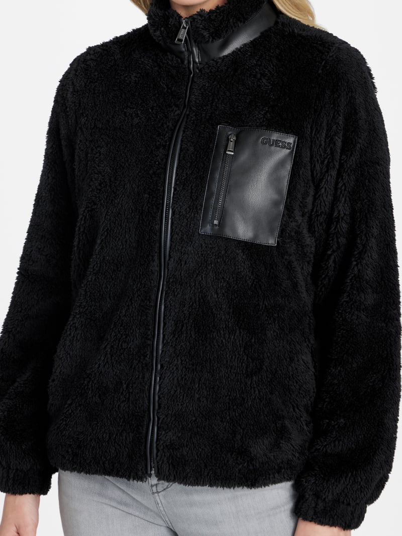 Fatima Teddy Zip Sweatshirt | GUESS Factory