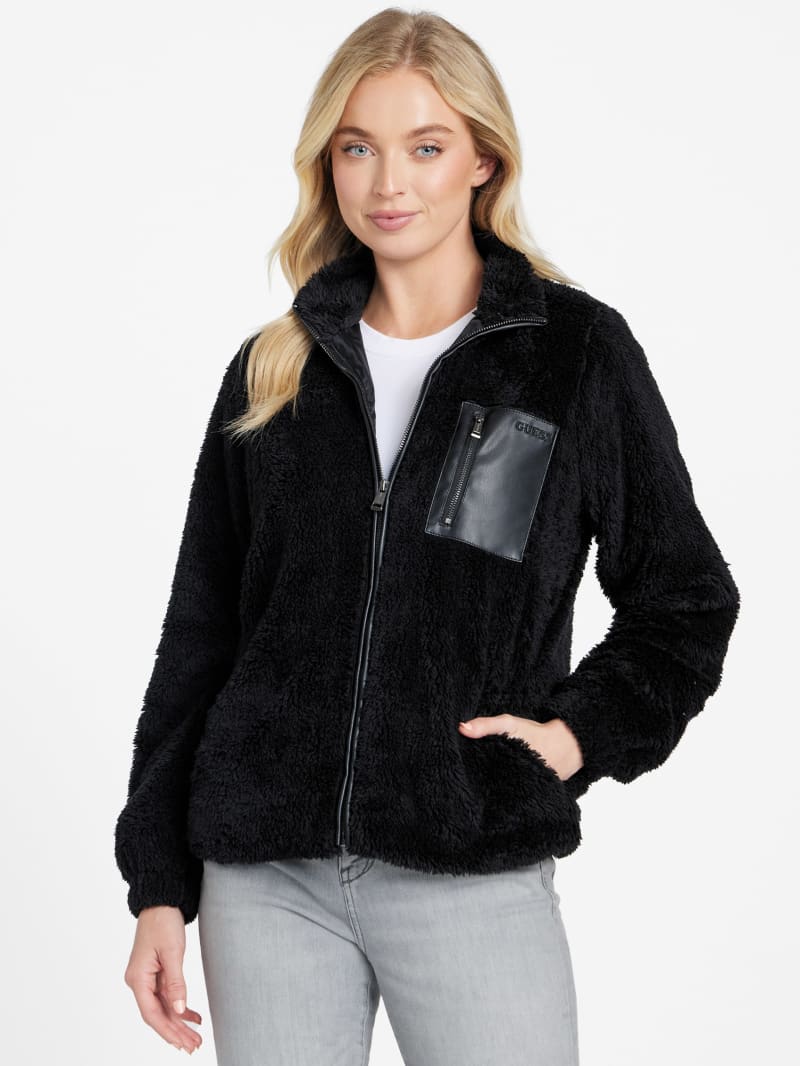 Fatima Teddy Zip Sweatshirt | GUESS Factory