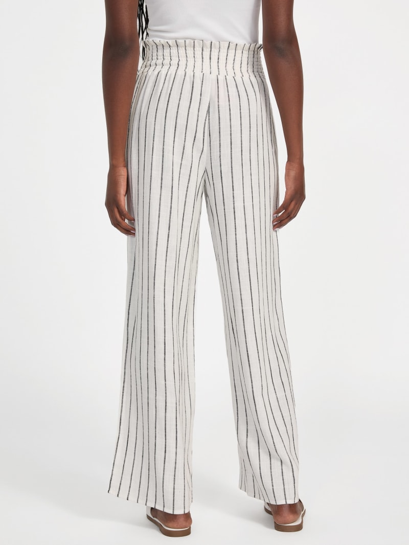 スラックス HUECLOSET T Stripe Wide Slacks 25KERO495 Black Pinstripes Suit Pants