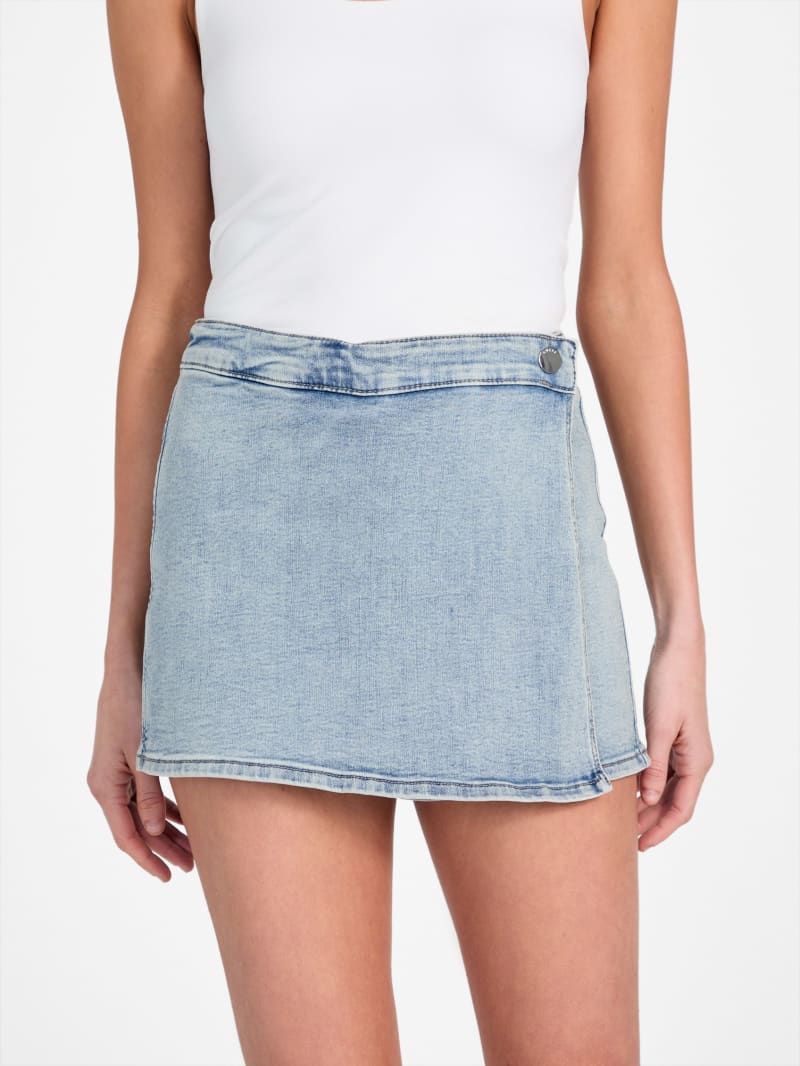 Eco Alexia Denim Skort | GUESS Factory Eco Alexia Denim Skort | GUESS Factory