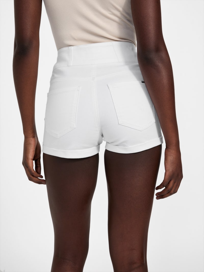 Milan High-Rise Denim Corset Shorts | GUESS Factory
