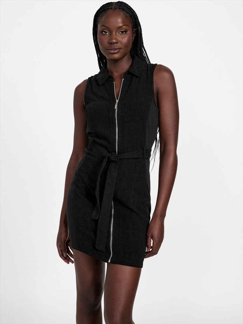 Harper Linen-Blend Dress | GUESS Factory