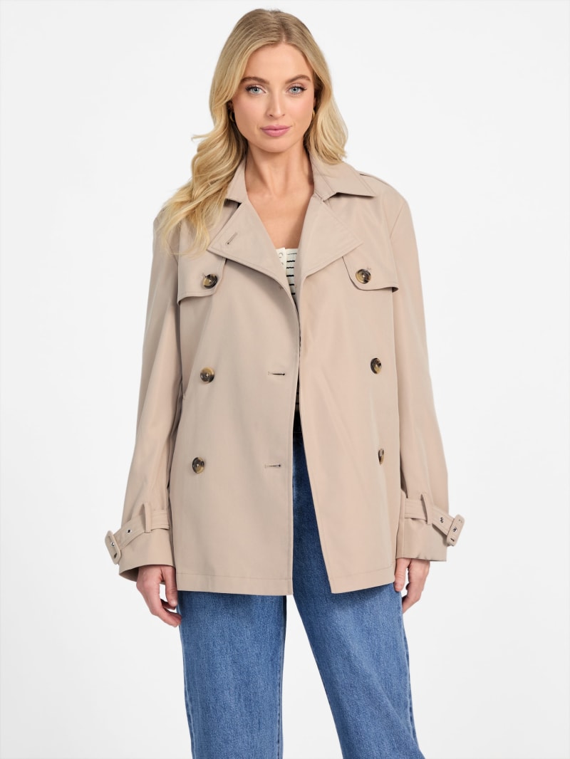 Megan Twill Trench Coat | GUESS Factory Ca