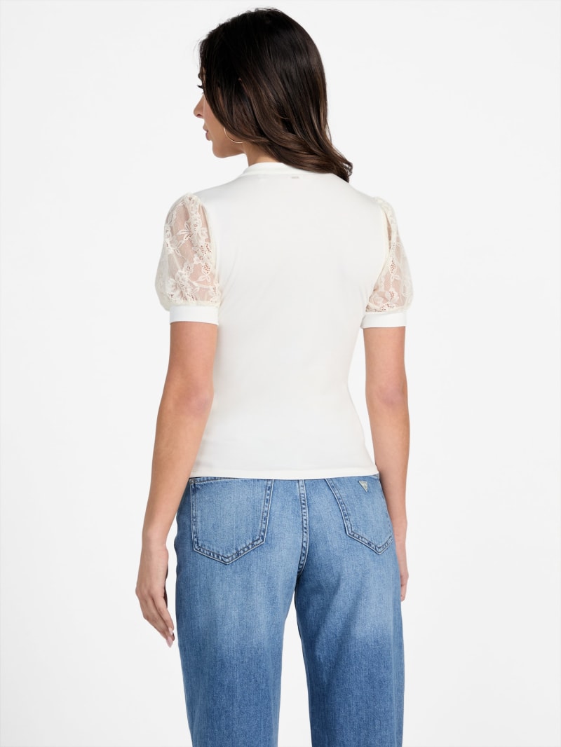 Stacy Lace Sleeve Top | GUESS Factory