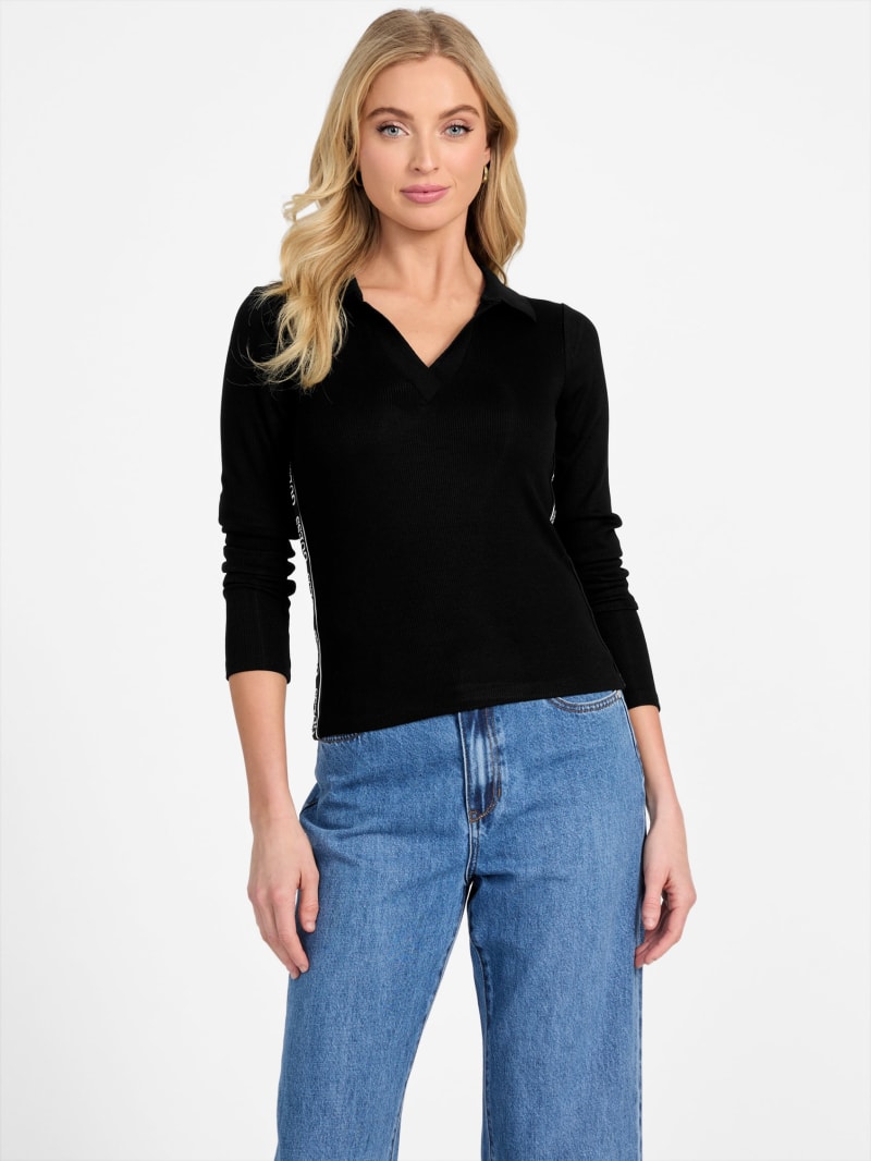 Page Long-Sleeve Ribbed Top