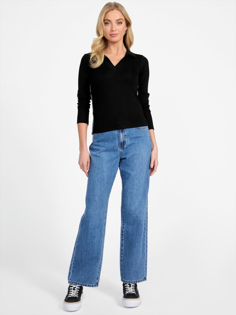 Page Long-Sleeve Ribbed Top