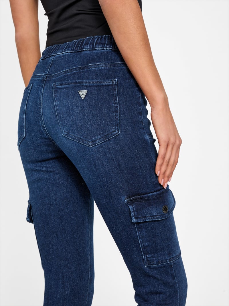 Eco Luna Mid-Rise Cargo Denim Joggers