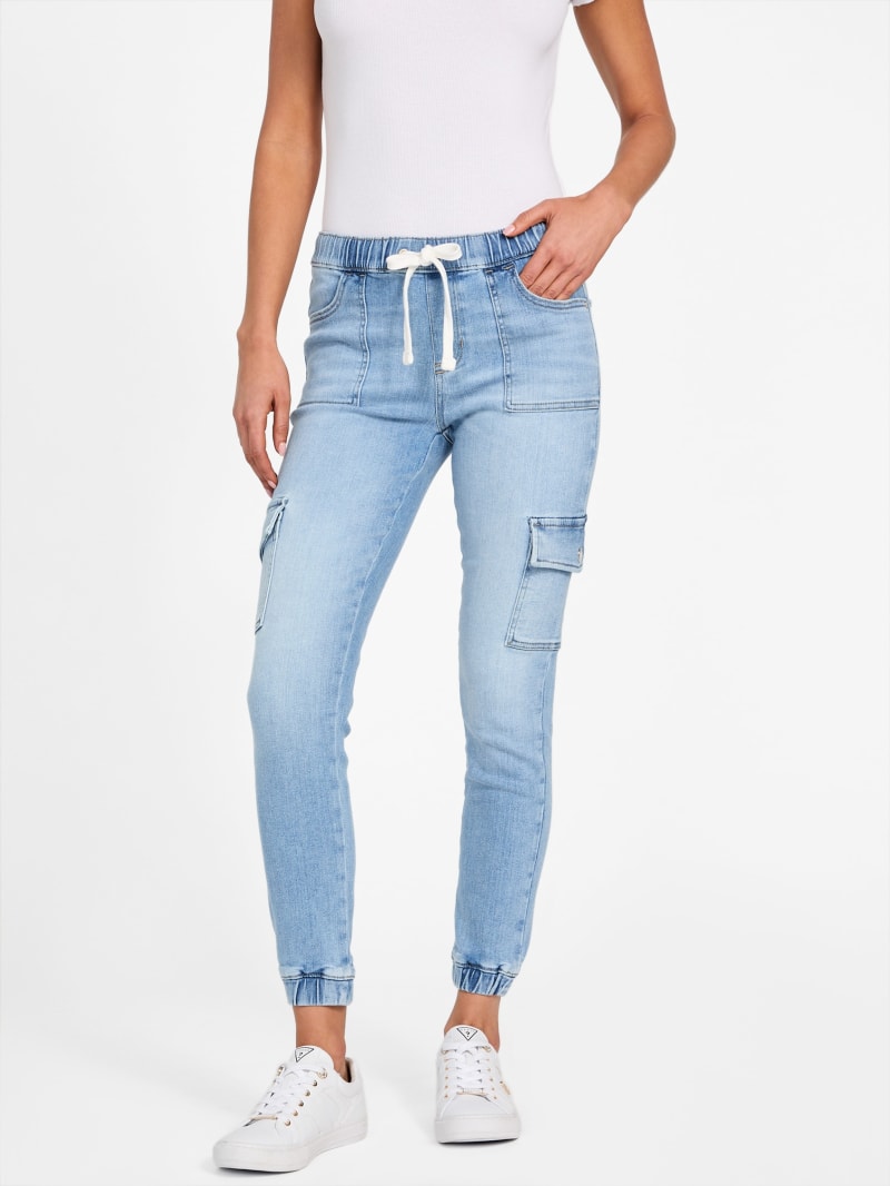 Eco Luna Mid-Rise Cargo Denim Joggers