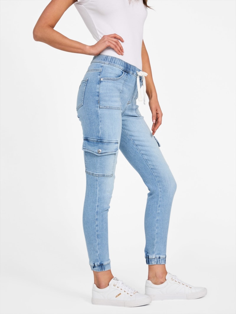 Eco Luna Mid-Rise Cargo Denim Joggers