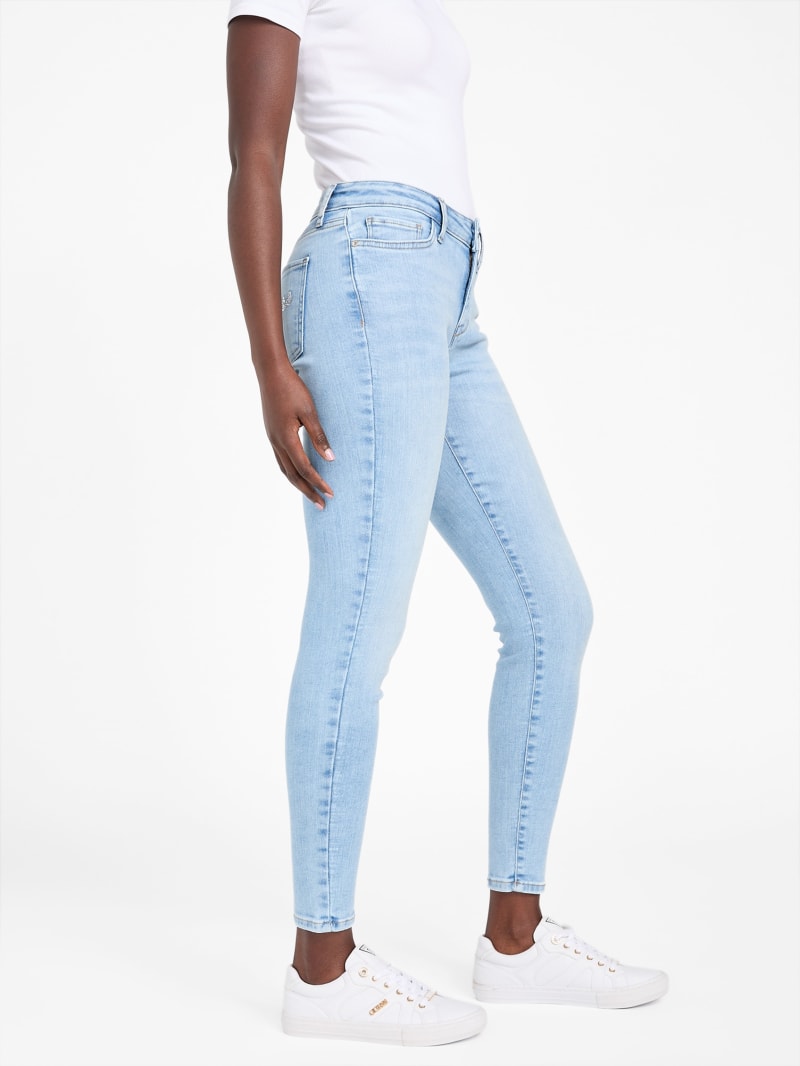 Lia⋈♡*。゜　1001 Eco Serena Mid-Rise Bling Pocket Skinny Jeans | GUESS Factory