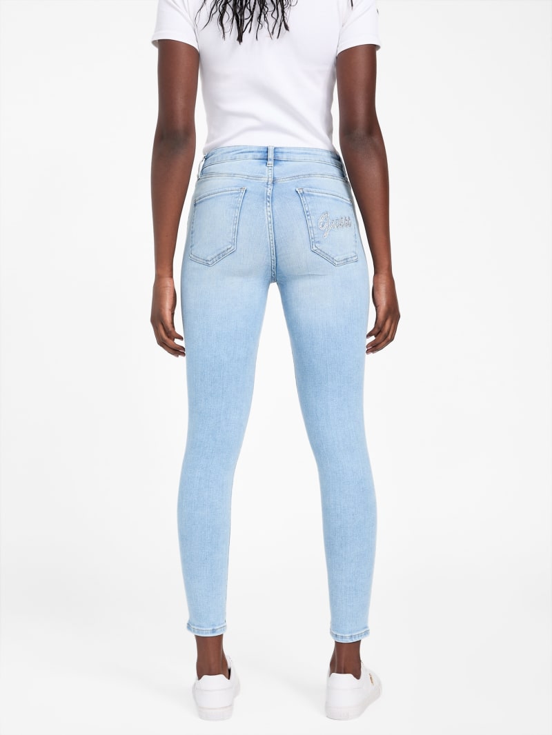 ★人気★GUESS★M-tone Distorted Diamond Wide Denim Pants Pamla Rhinestone Wide-Leg Jeans (7-16) | GUESS Factory