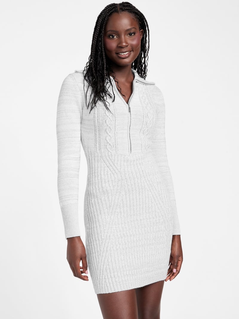 Marissa Cable-Knit Zip Dress | GUESS Factory