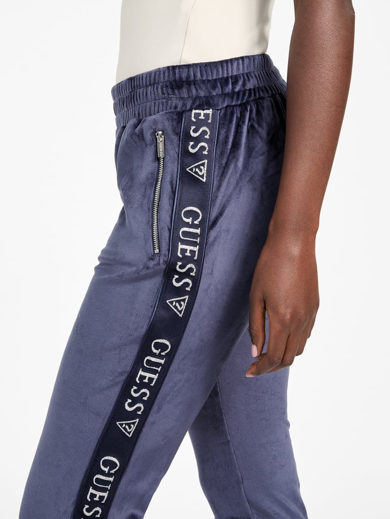 Eco Janess Logo-Tape Velour Joggers