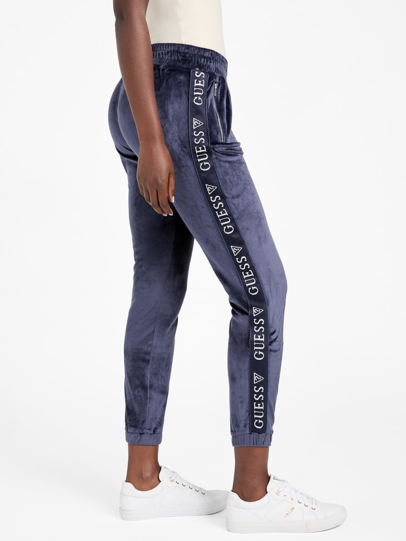 Eco Janess Logo-Tape Velour Joggers