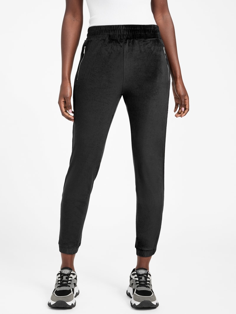 Eco Janess Logo-Tape Velour Joggers