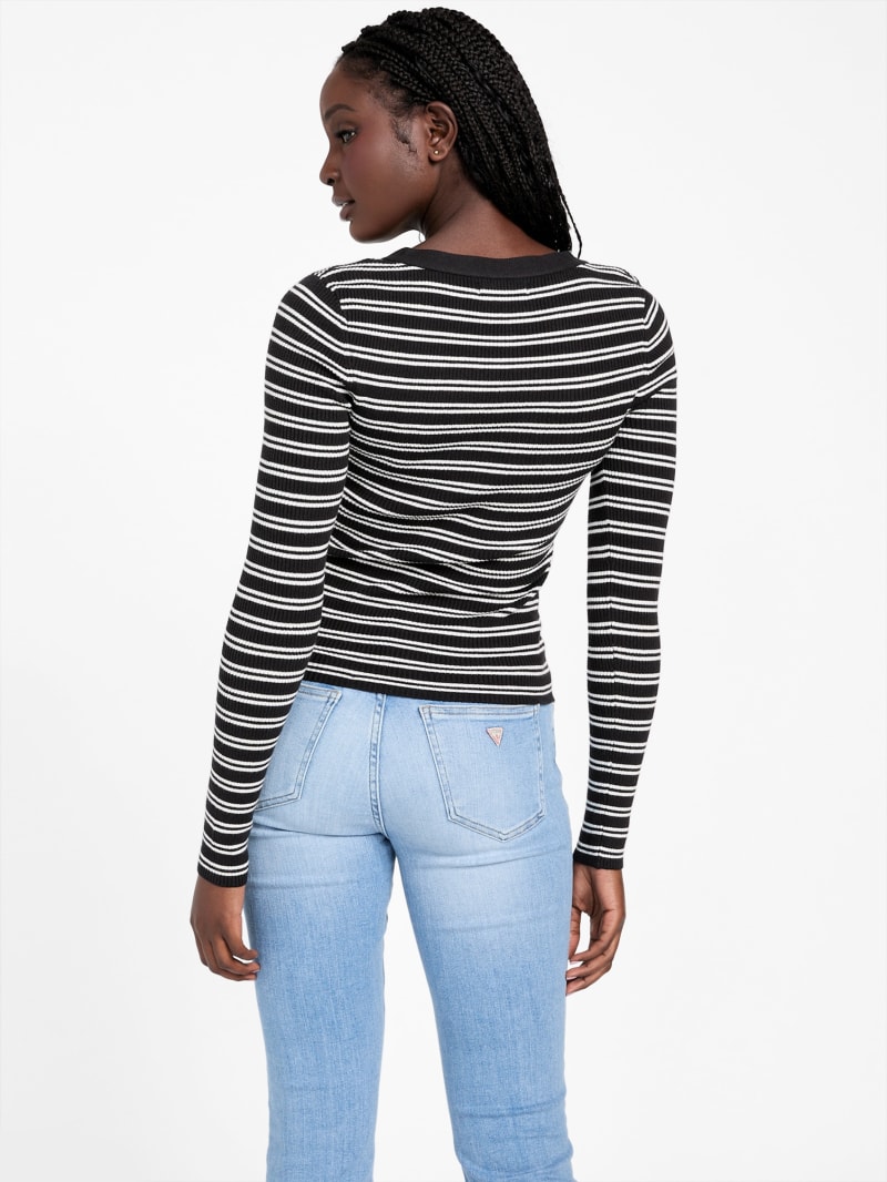 Ella Striped Sweater Top | GUESS Factory