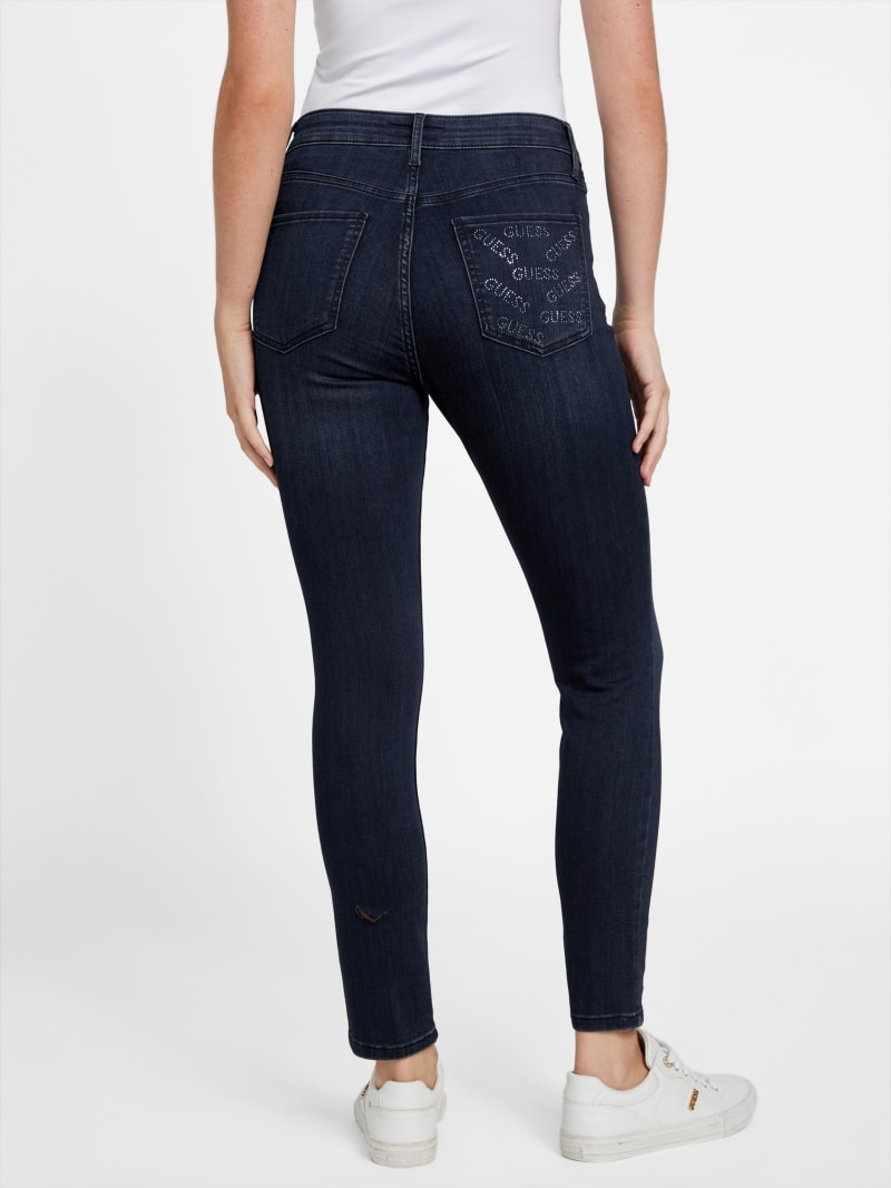 Eco Carina Mid-Rise Bling Pocket Skinny Jeans