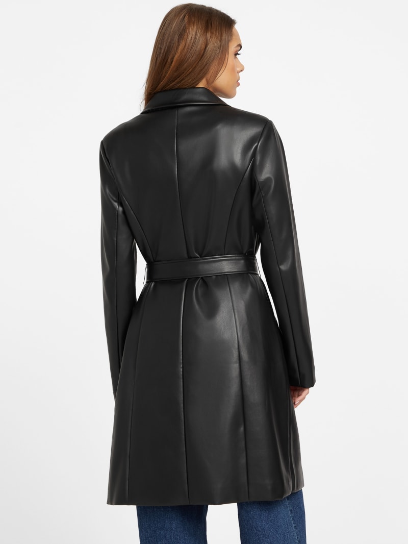 Cheryl Faux-Leather Trench Coat | GUESS Factory