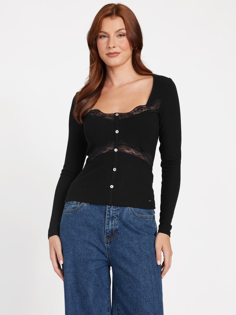 Lima Lace-Trim Top | GUESS Factory