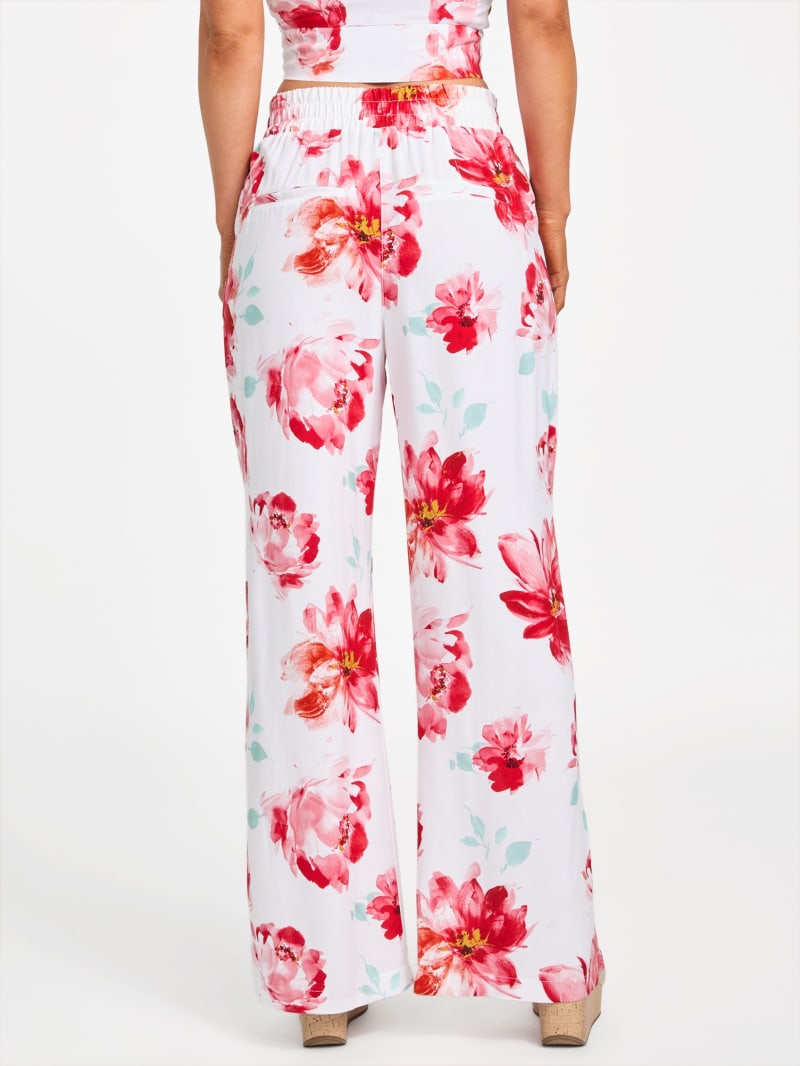【IONSEOUL】Unique Painting Button Wide Pants 4FM159 Gia Satin Wide-Leg Pants | GUESS Factory