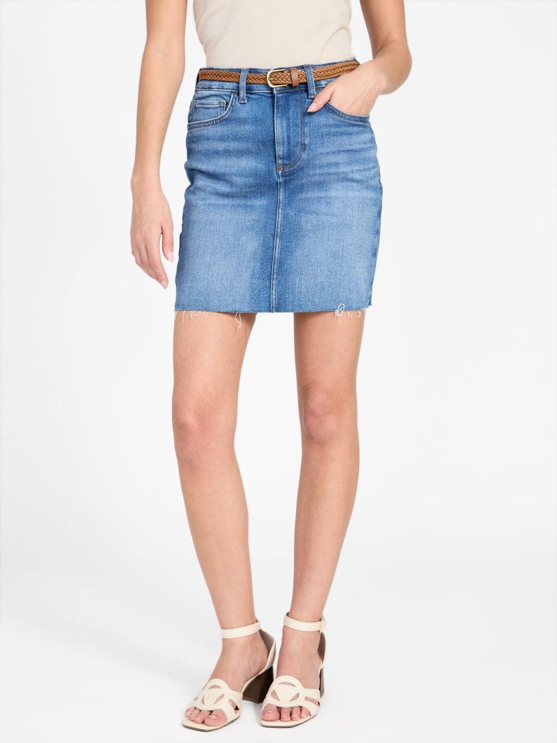 【PORTERNA】Rivet Pants Mini Skirt Pacsun Medium Indigo Rivet Low Rise Denim Mini Skirt | PacSun