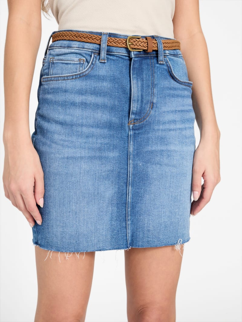 Eco Eleyna Denim High-Rise Mini Skirt | GUESS Factory