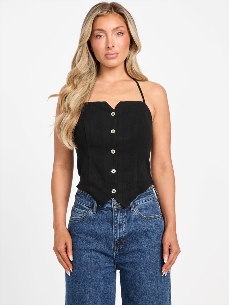 ファッション Zulley Linen-Blend Halter Top | GUESS Factory アクセサリー