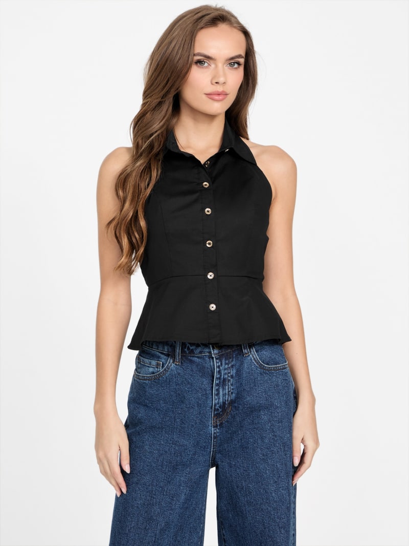 Giselle Halter Button Top | GUESS Factory
