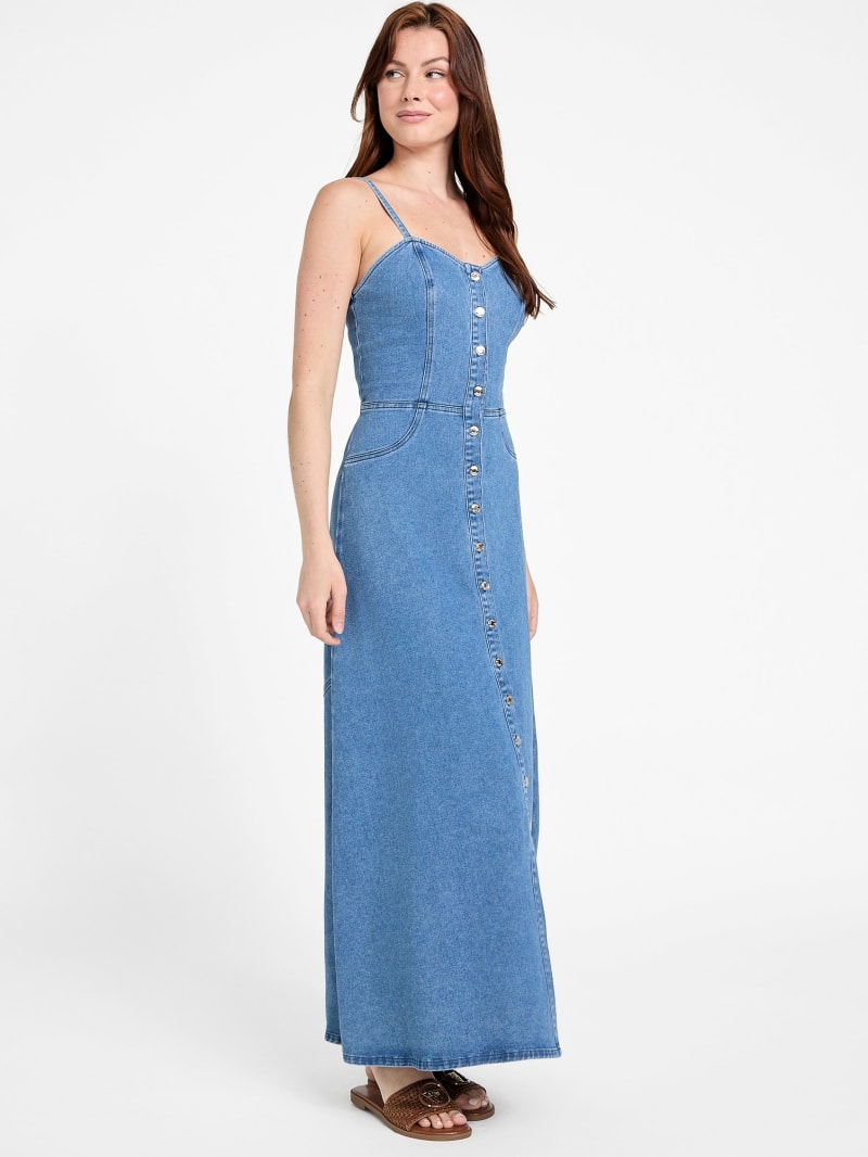 【PORTERNA】Bai Denim Overfit Maxi One Piece Amazon.com: Women Denim Dress Baggy Overalls Jumpsuit Casual