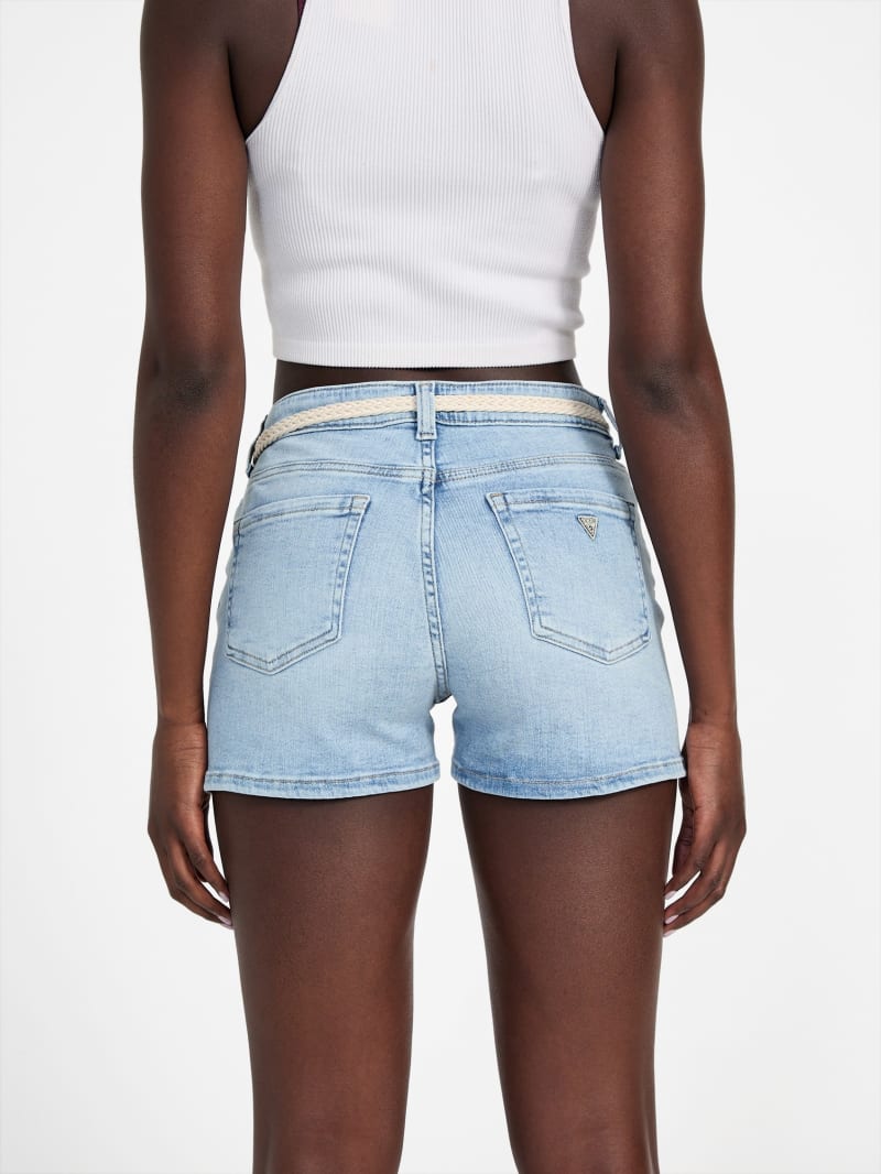 【IONSEOUL】Beir Belt Denim Bermuda Pants 4JH203 Denim bermuda shorts | Luisa World
