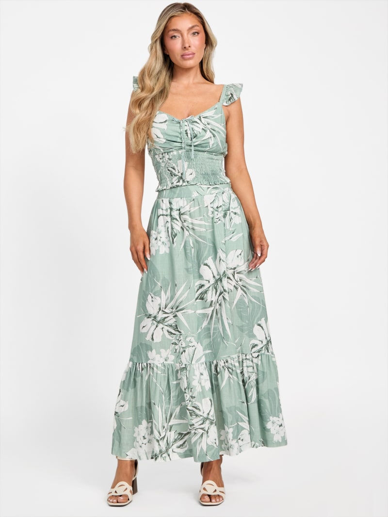 Candy Floral Linen Maxi Skirt | GUESS Factory