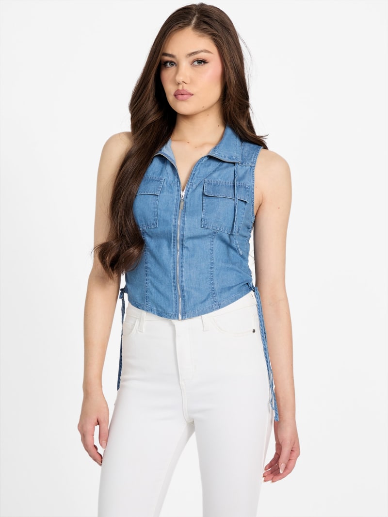 Niecy Chambray Vest | GUESS Factory Niecy Chambray Vest | GUESS Factory