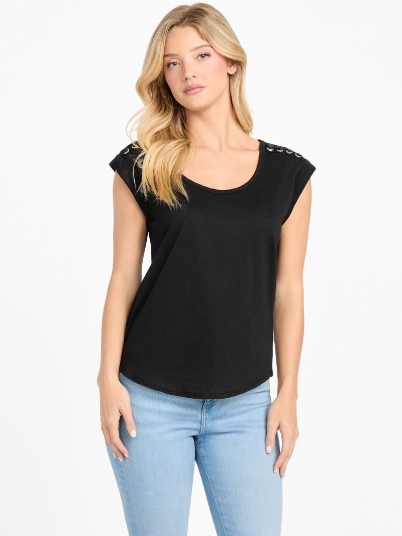 正規 Leia Factory GUESS | Top Scoop-Neck トップス
