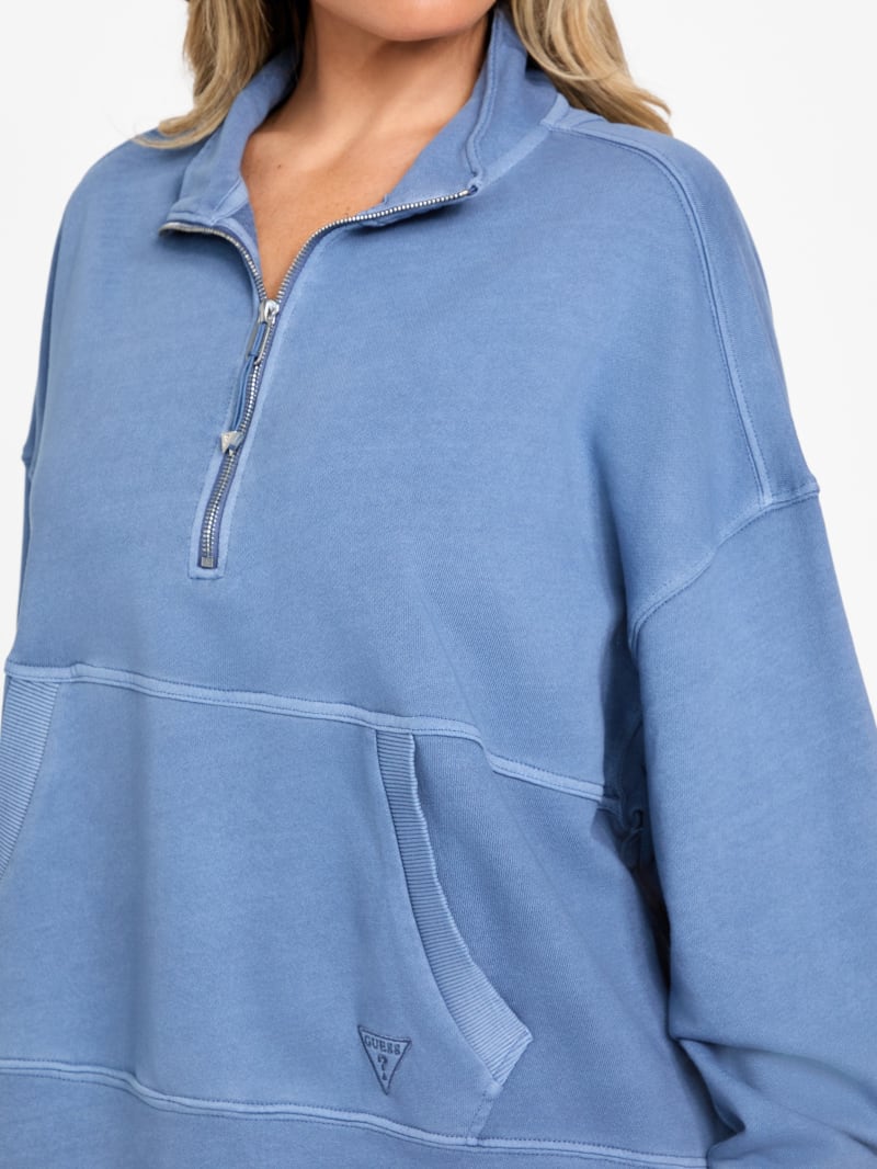Carie Washed Half-Zip Sweatshirt | GUESS Factory